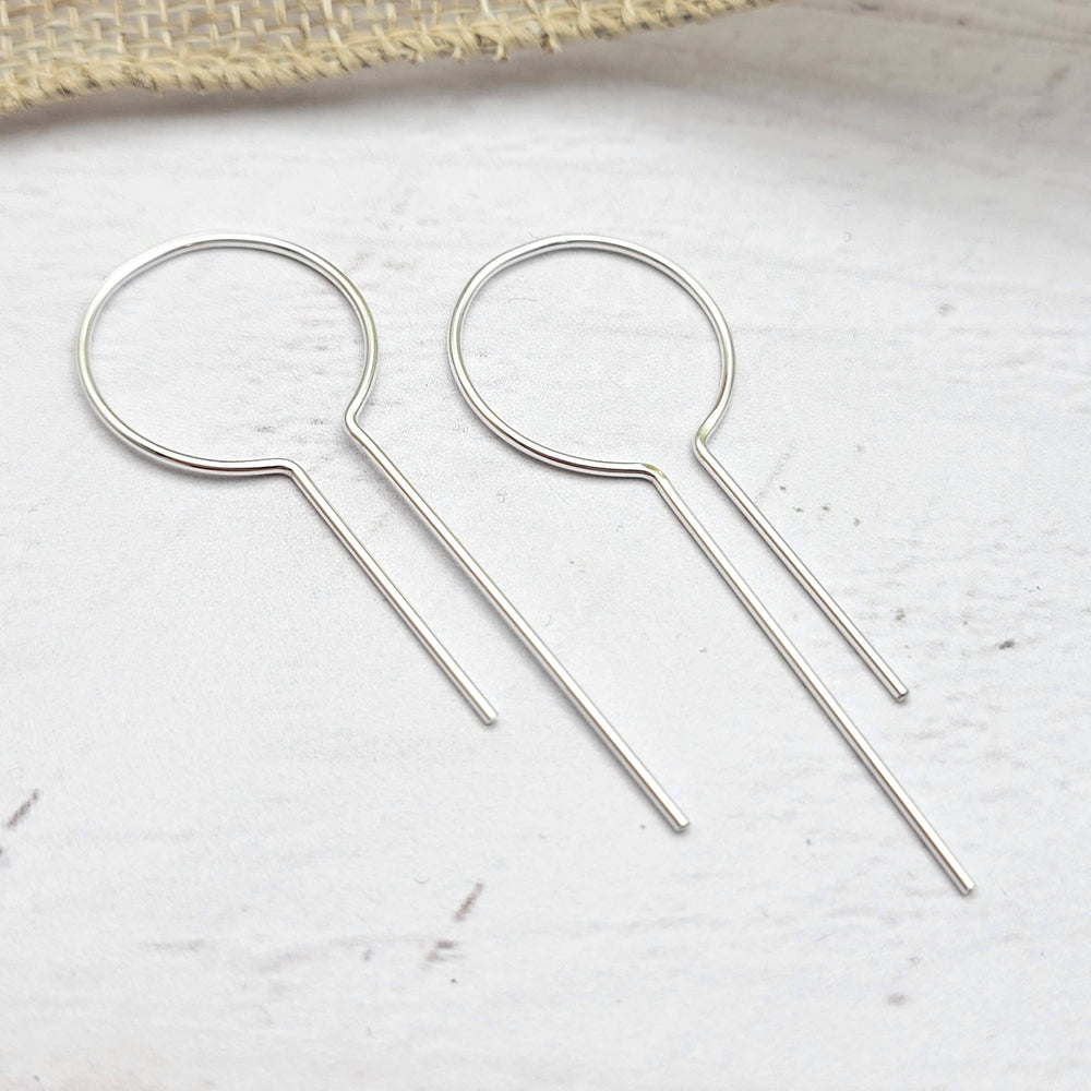 Sterling Silver Keyhole Threader Earrings