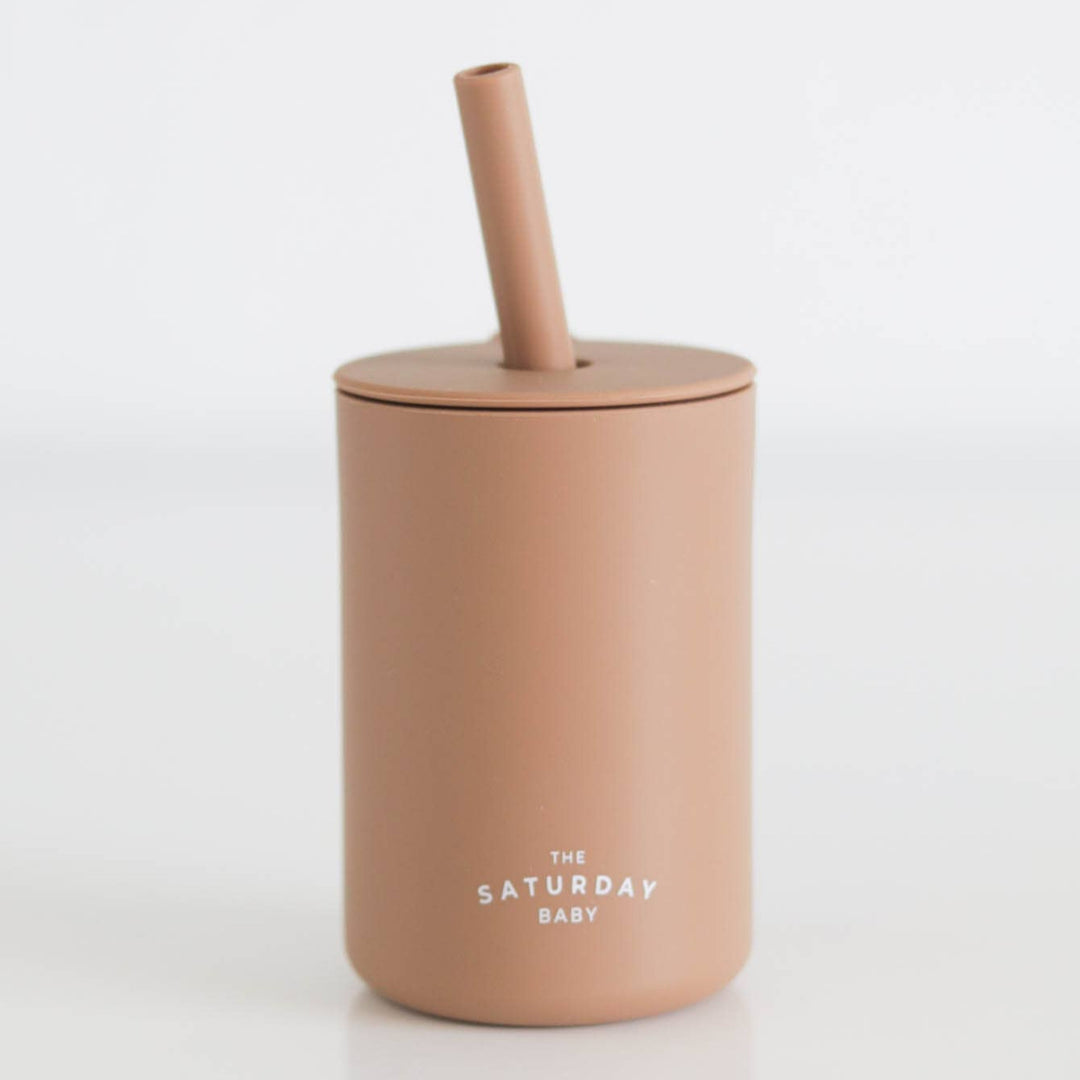 The Saturday Baby Silicone Straw Cup cocoa