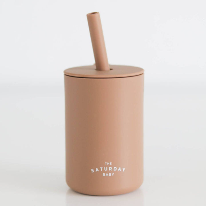 The Saturday Baby Silicone Straw Cup cocoa