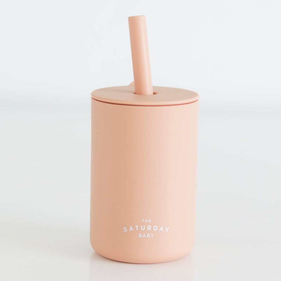 The Saturday Baby Silicone Straw Cup Peach