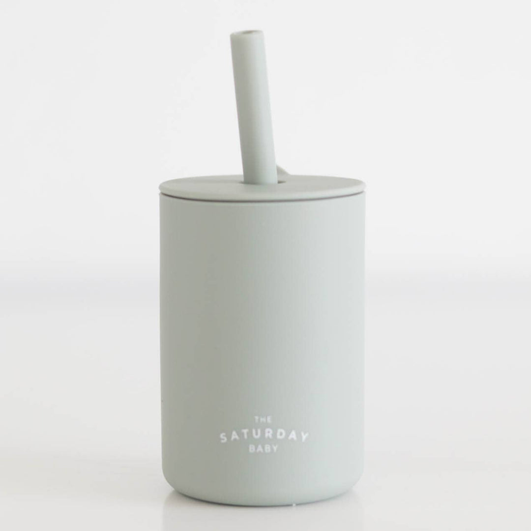 The Saturday Baby Silicone Straw Cup Sage