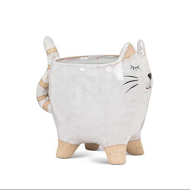 Tiny Cat w/Tail Planter/Vase home decor