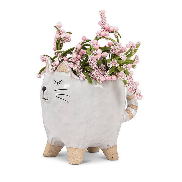 Tiny Cat w/Tail Planter/Vase home decor