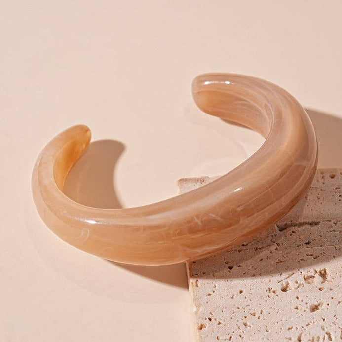 Vintage Khaki Acrylic Bracelet