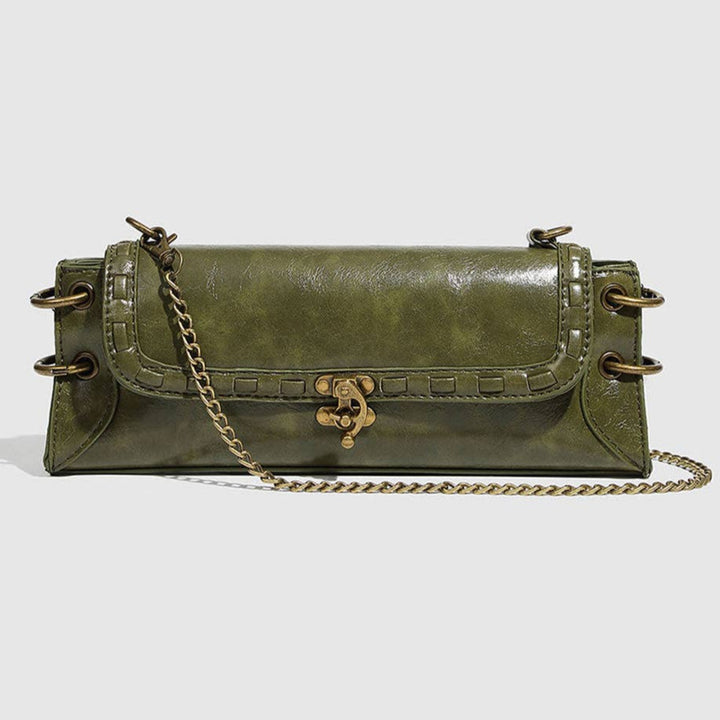 Vintage Square Shoulder Bag With Chain Strap