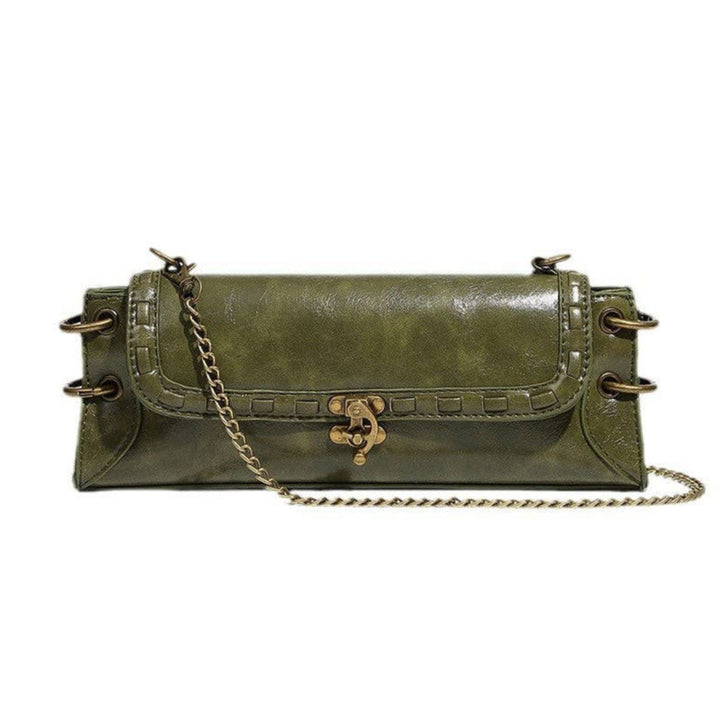 Vintage Square Shoulder Bag With Chain Strap