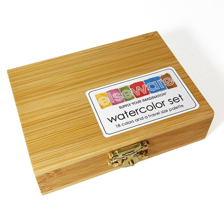 Watercolor Set in Bamboo Box