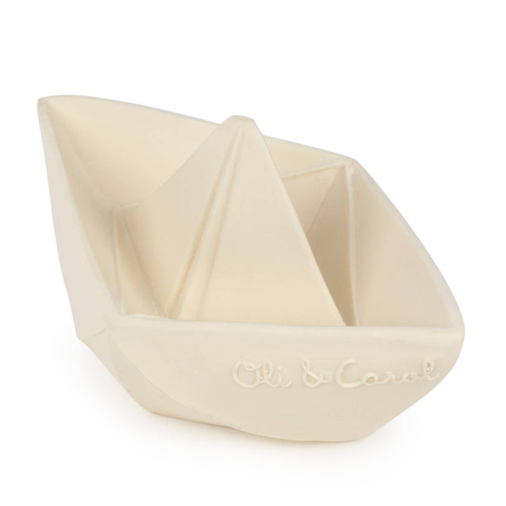White Origami Boat Bath Toy
