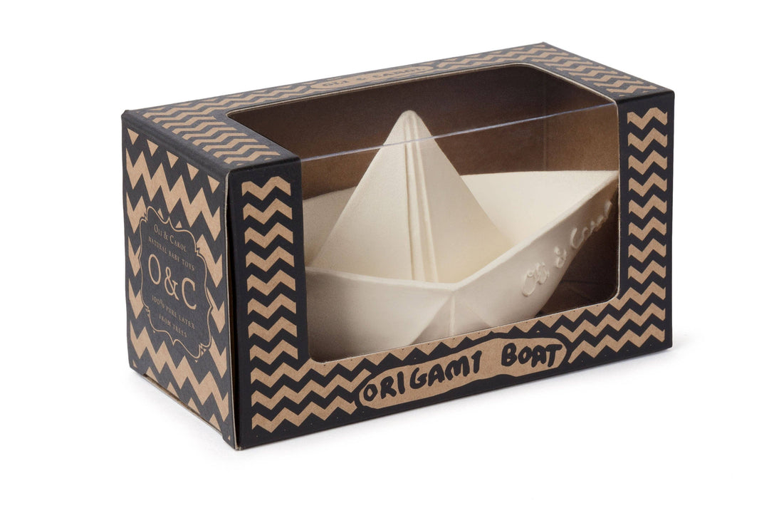 White Origami Boat Bath Toy