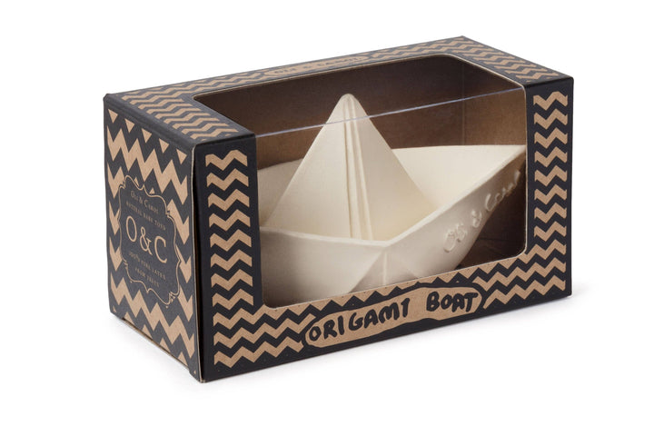 White Origami Boat Bath Toy