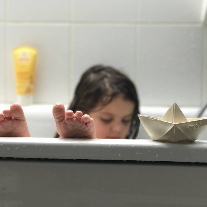 White Origami Boat Bath Toy
