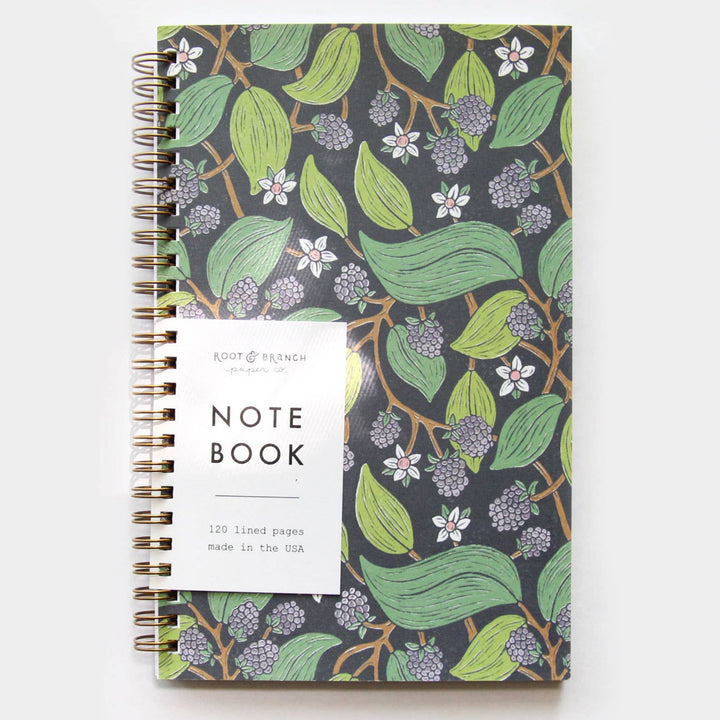 Wild Blackberry Lined Spiral Bound Notebook