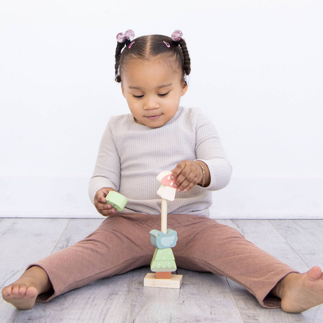 Woodland Wooden Stacking Toy, Developmental Toy baby gift infant play