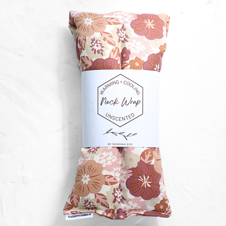 Neck and Body Therapy Rice Wrap in Mauve Flowers Print