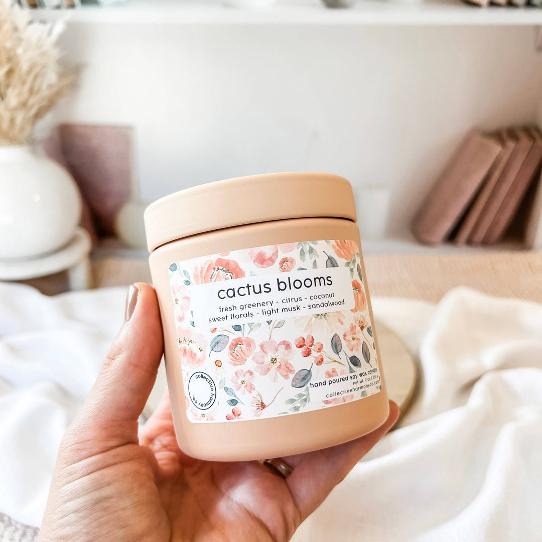 Cactus Blooms Deluxe Candle Tin