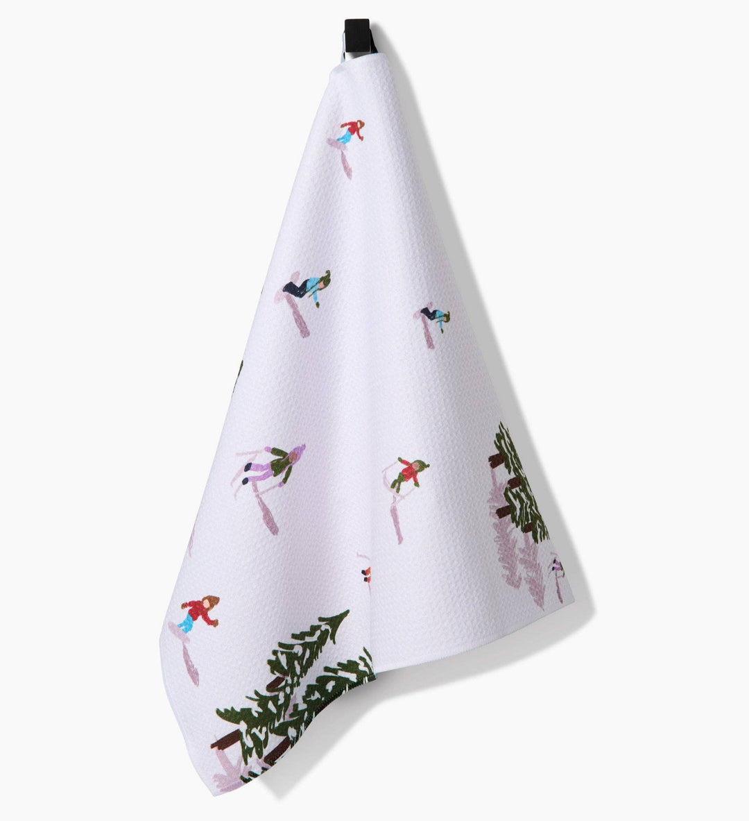 Winter Skiing Trip Tea Towel by Geometry