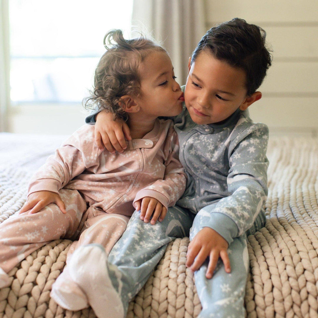 Celestial Moon Polarbee™ Fleece Pajamas in Organic Rose