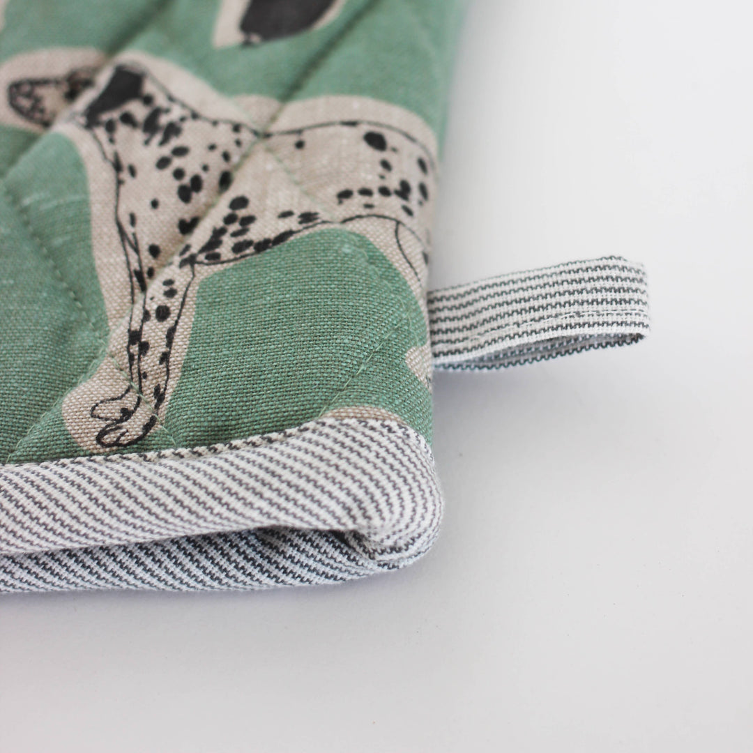 Oven Glove - Dog Print Aqua Storm