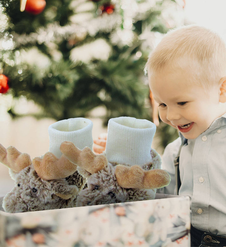 Super Soft Plush Baby Moose Shoes