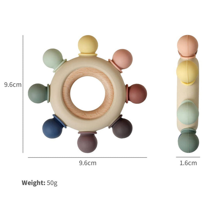 Silicone/ Wood Teether Rainbow