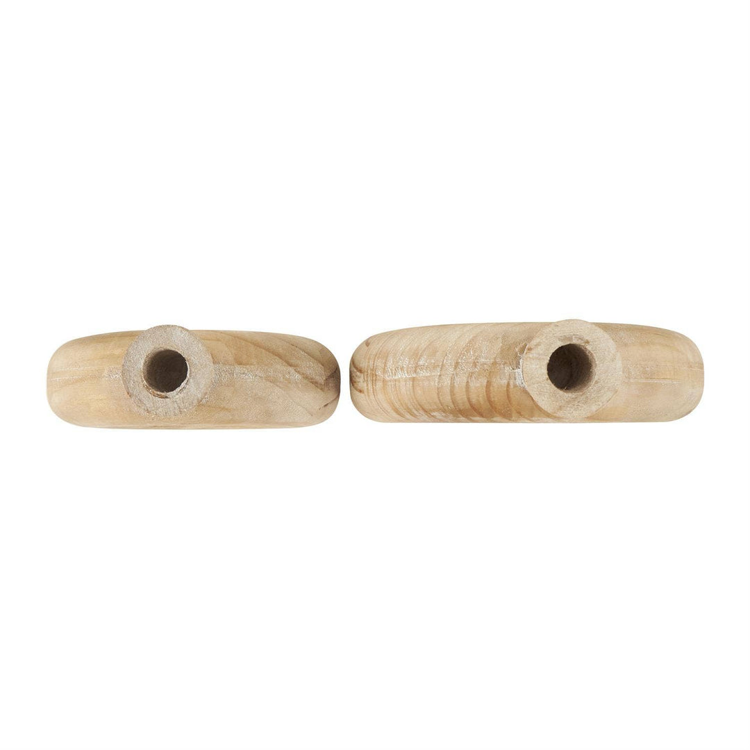 Raw Wood Circular Vase Set