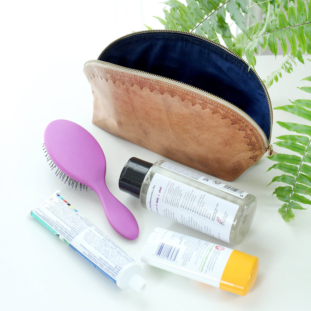 Blossom Leather Travel Pouch