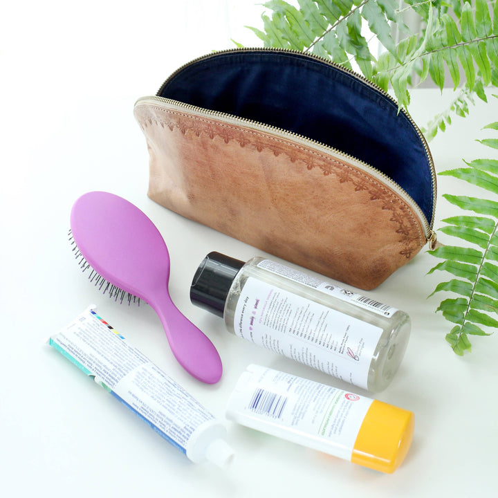 Blossom Leather Travel Pouch