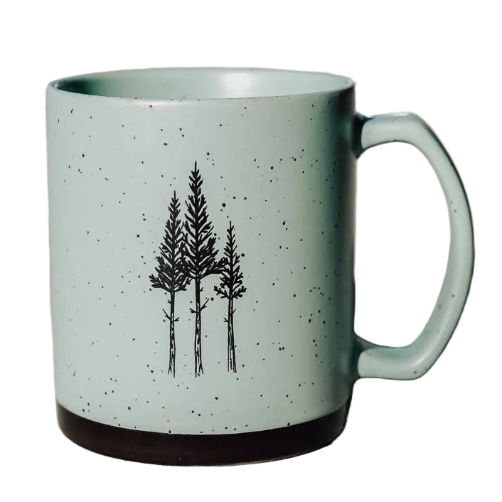 Rustic Three Tree Ceramic Sage Mug