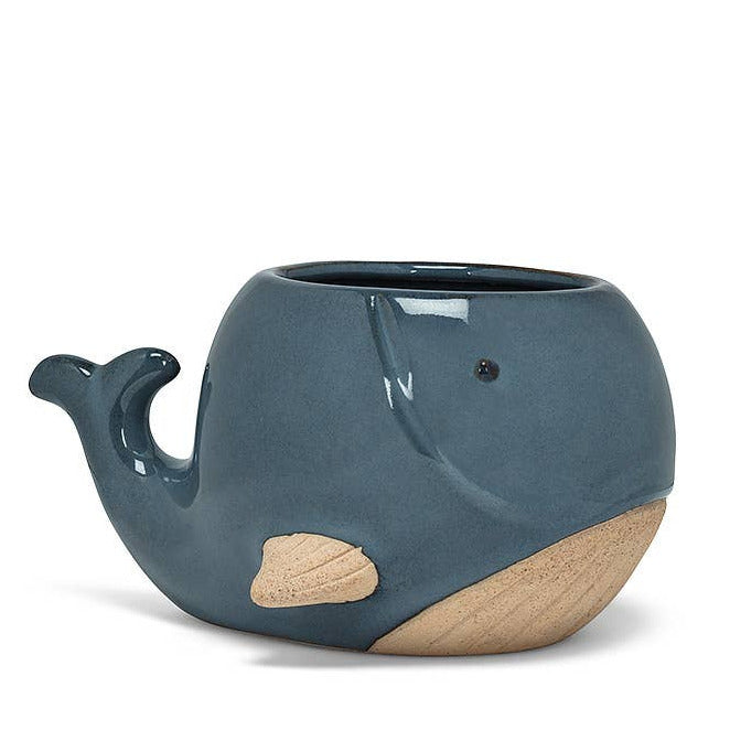 Lg Blue Whale Planter-3"H-878