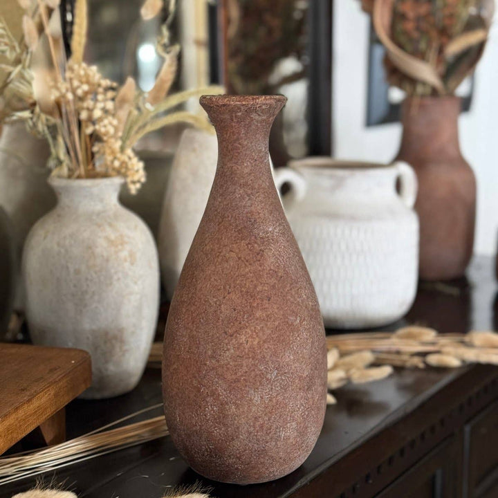 Boho Tall Clay Vase
