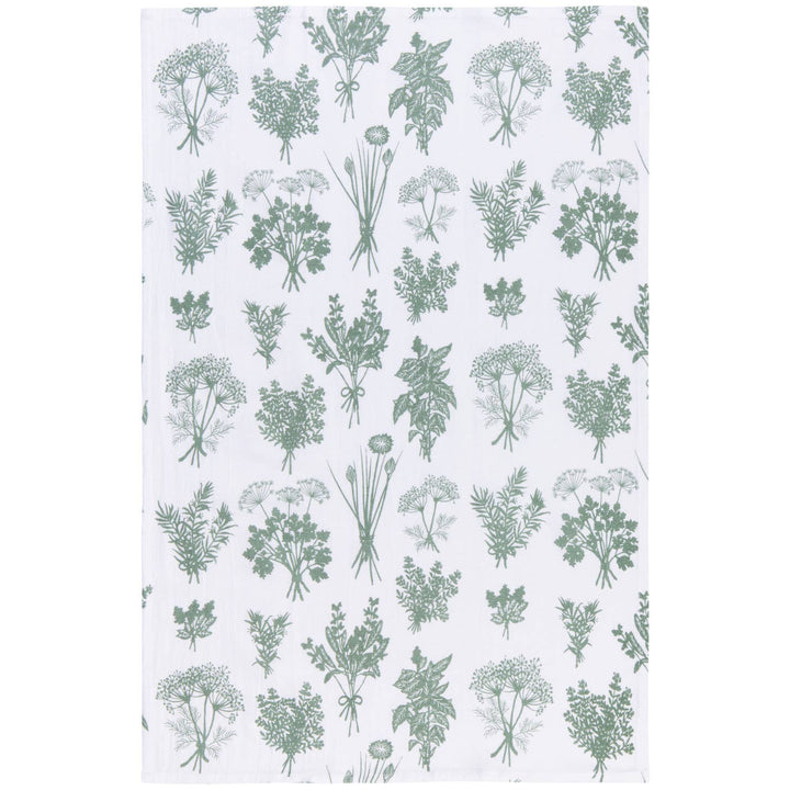 Fresh Herbs Elm Green Floursack Dishtowels - Set of 2