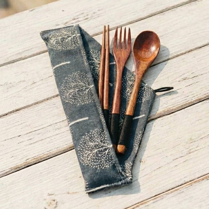 Blue/Grey Coconut Utensil Cutlery Set