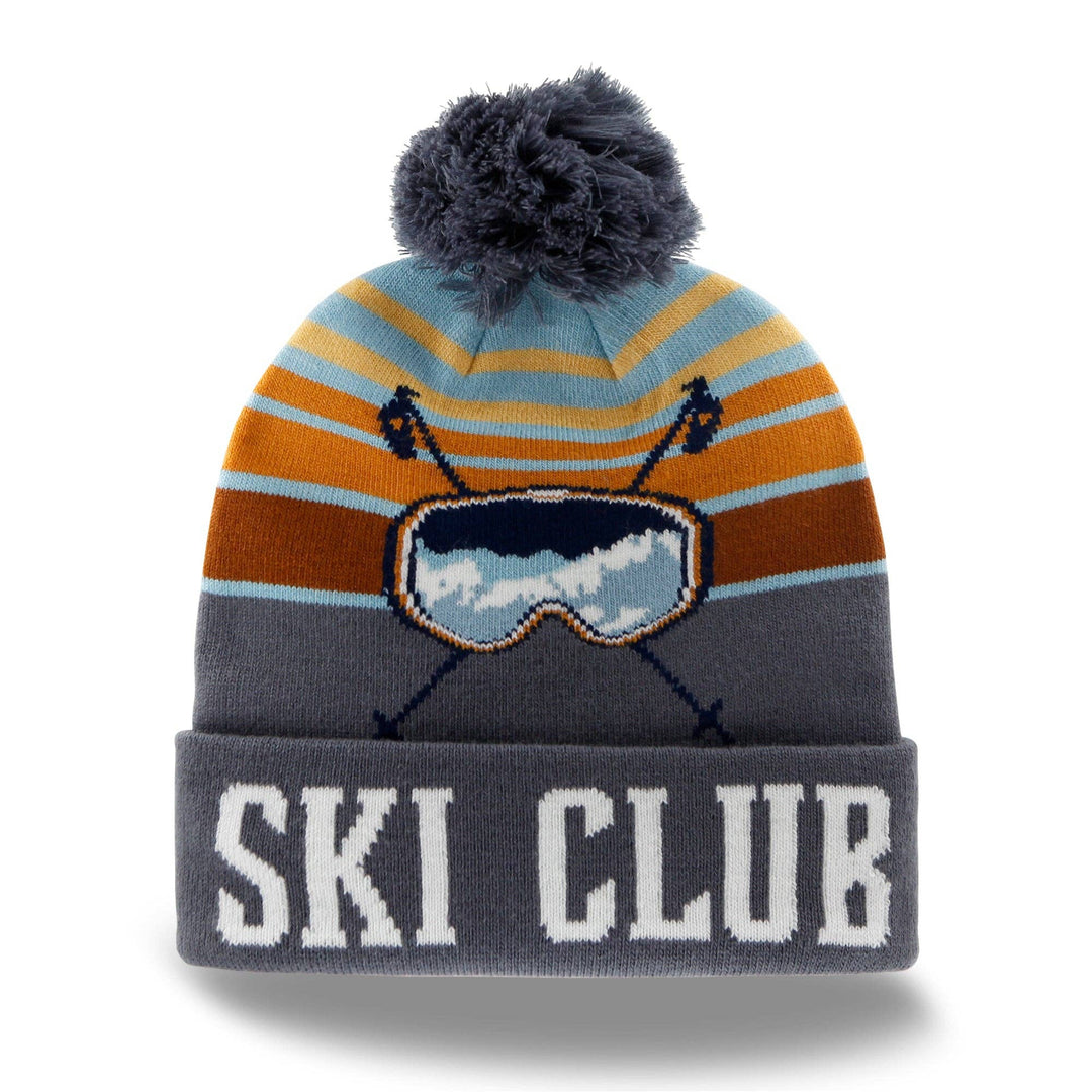 Ski Club Beanie with Pom Pom