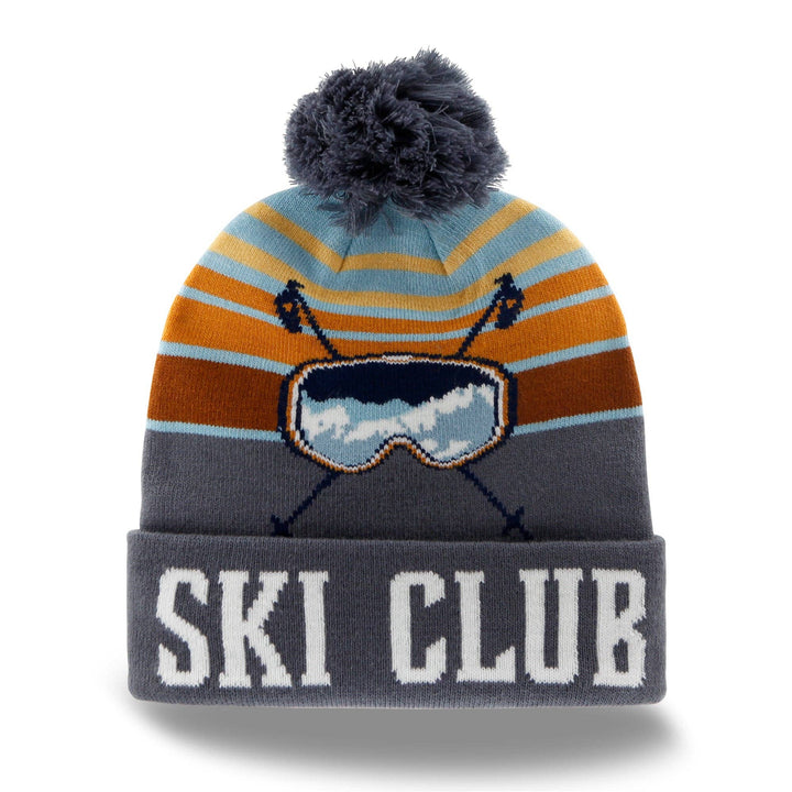 Ski Club Beanie with Pom Pom