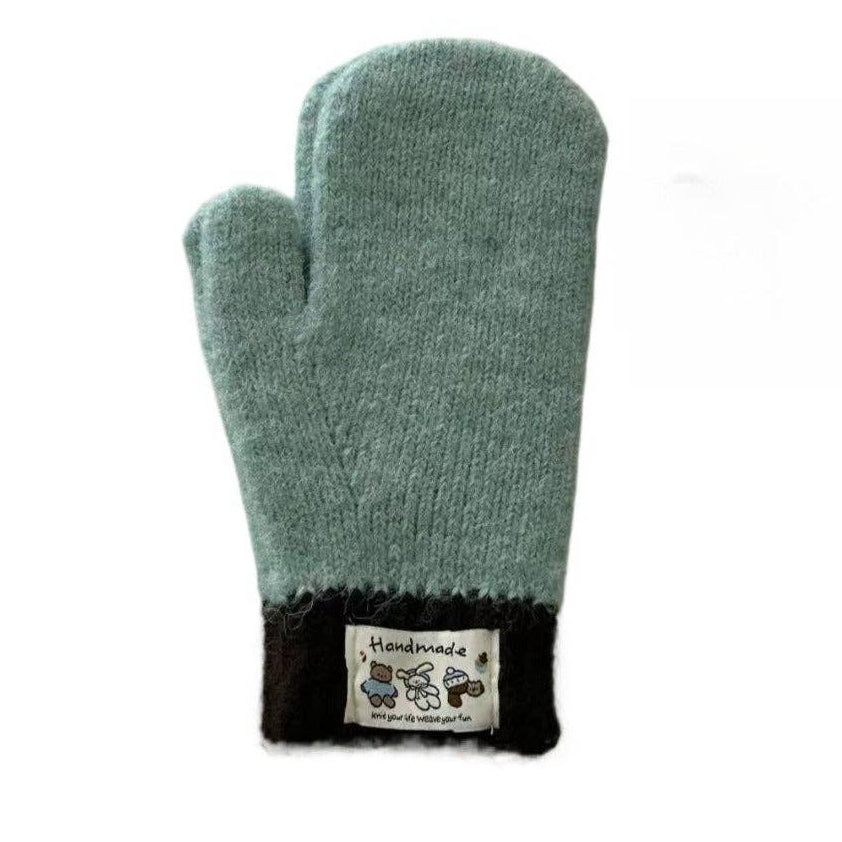 Color-Block Knitted Mittens