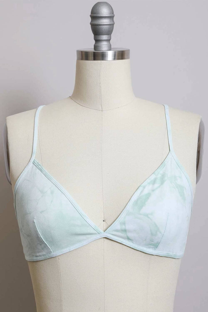 Green Tie Dye Triangle Bralette