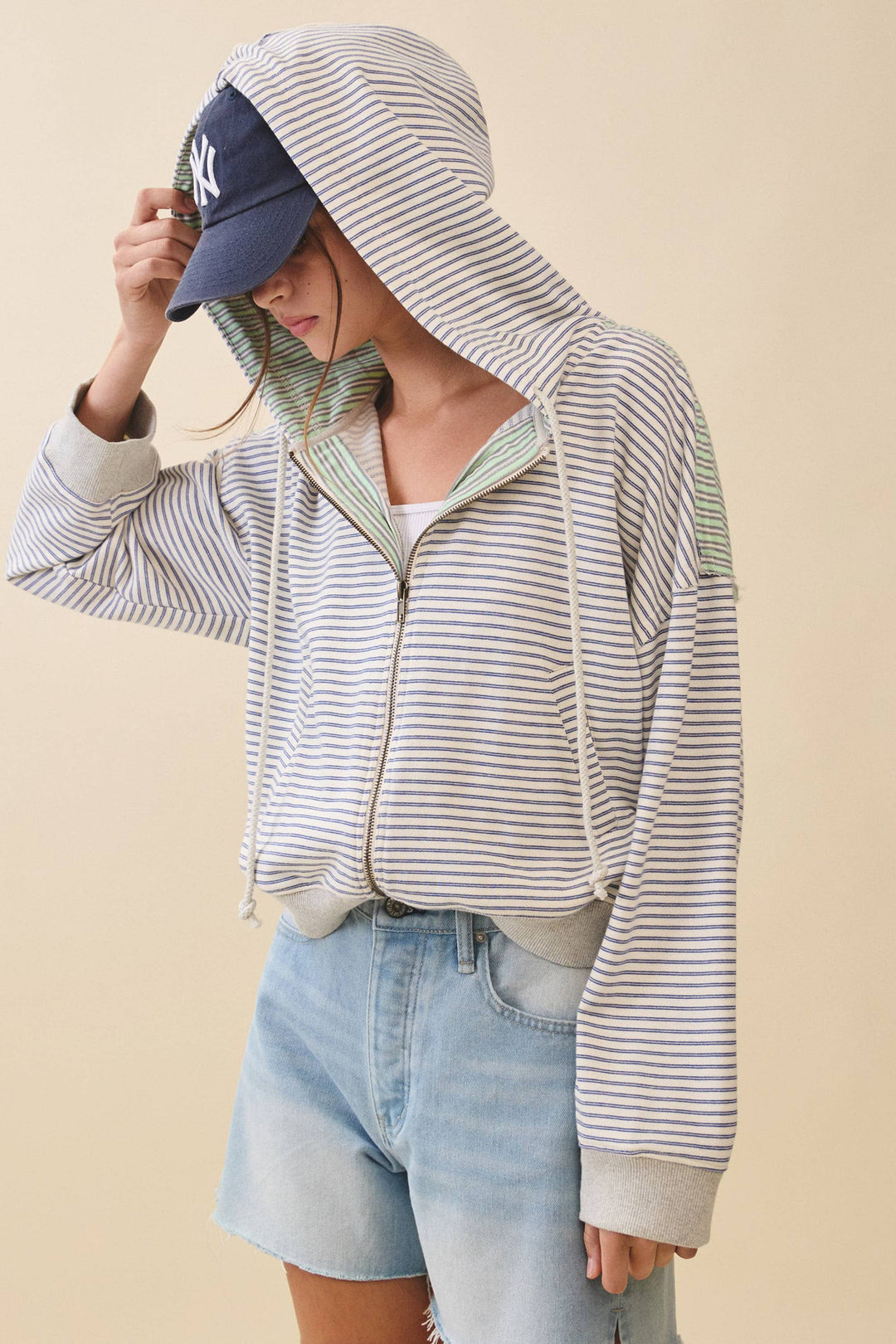 Striped Zip Hoodie