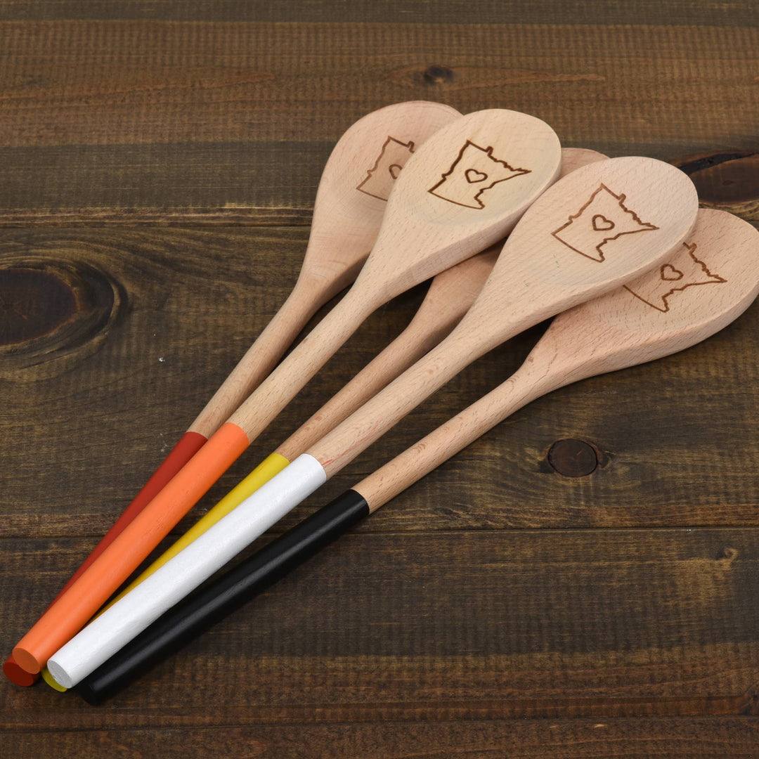 Love NH Engraved Wooden Spoon - White