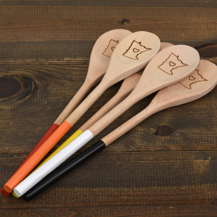 Love NH Engraved Wooden Spoon - White
