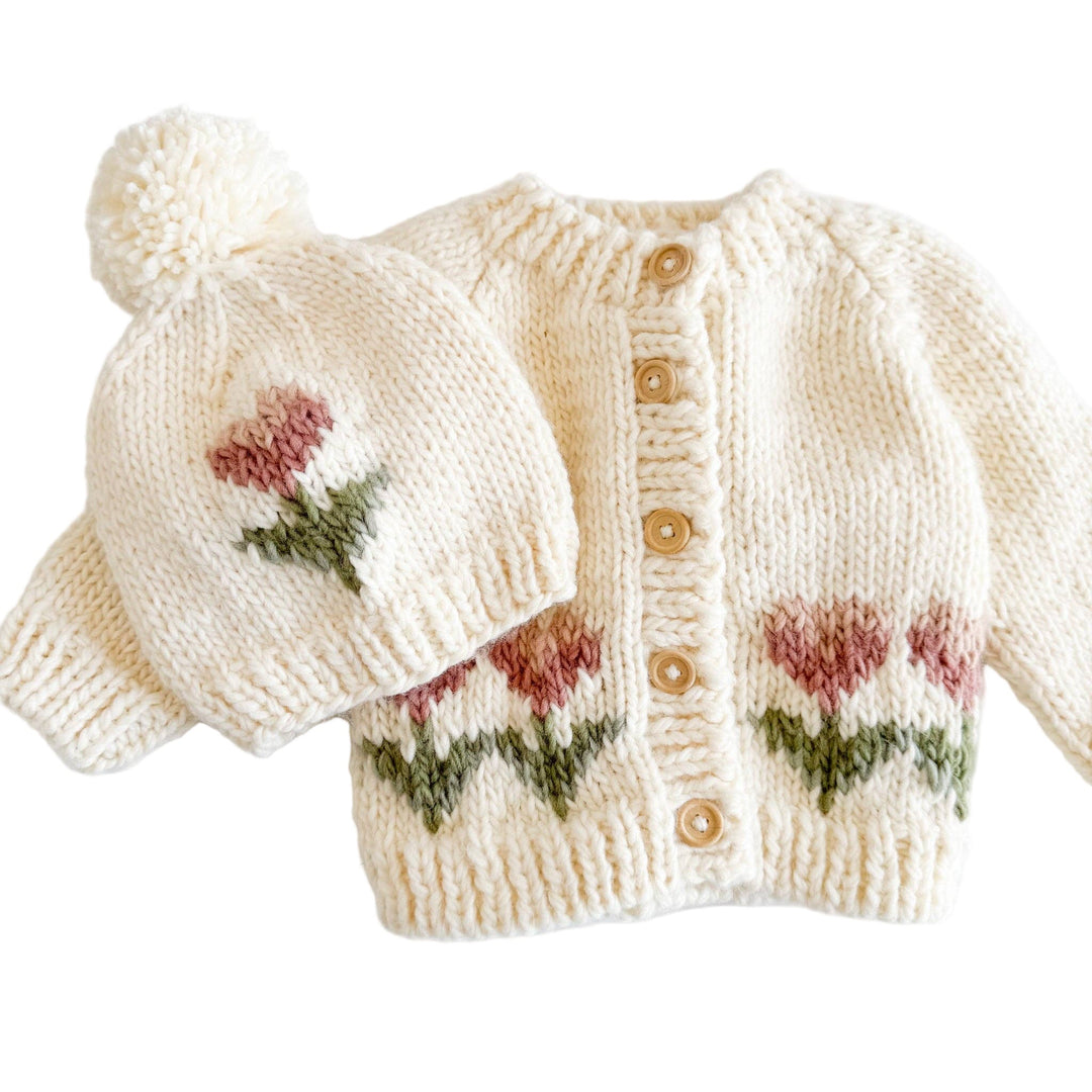 Tulip Flower Knit Baby Hat