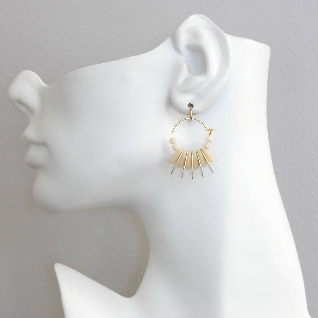 Matte Cream Hoop Earrings