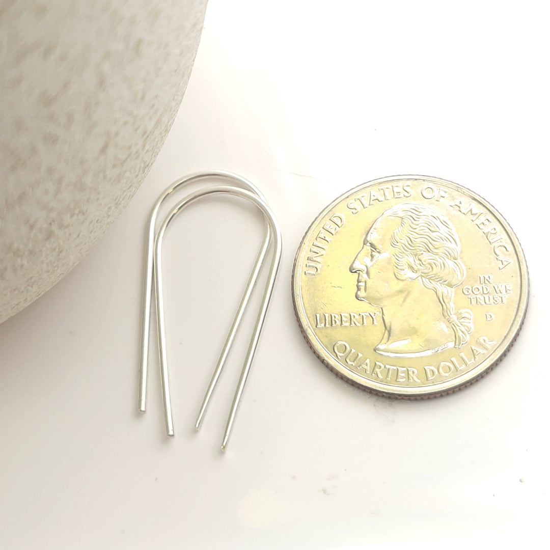 Open Hoop Threader Earrings - Sterling Silver