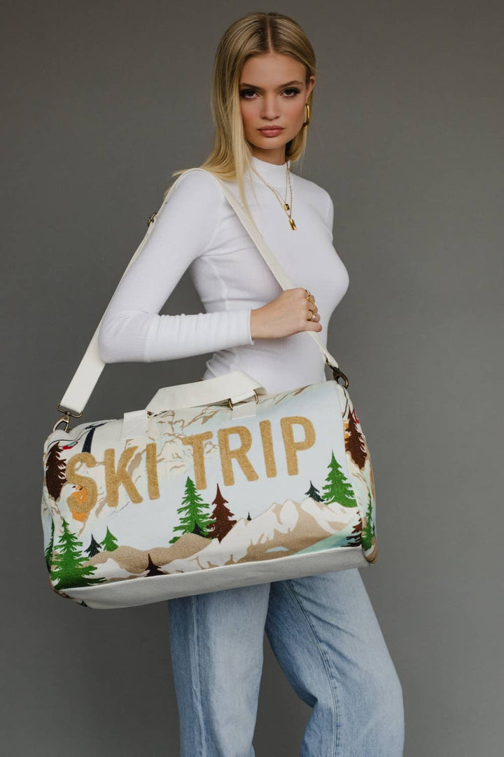 Light Blue Ski Trip Scene Duffel