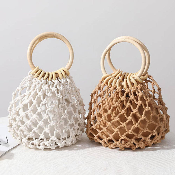 Round Handle Beach Handbag