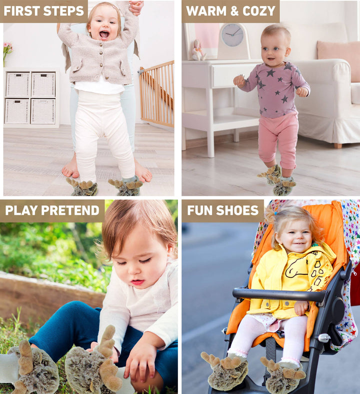 Super Soft Plush Baby Moose Shoes