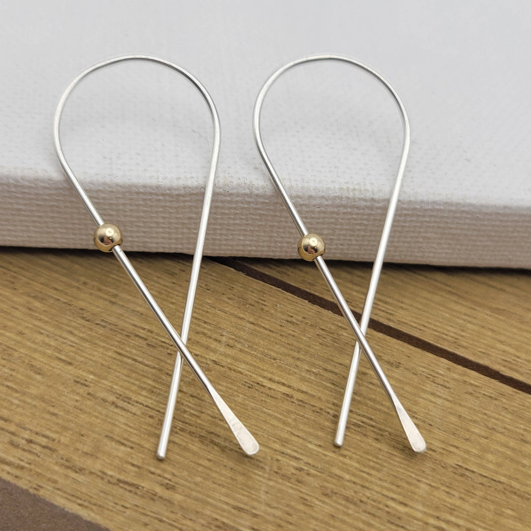 Sterling Silver Wishbone Threader Earrings