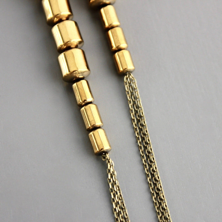 Plated Hematite and Gold Hook Earrings