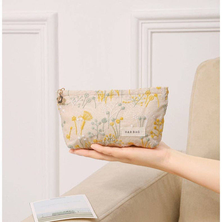 Colorful Embroidery Portable Cosmetic Bag