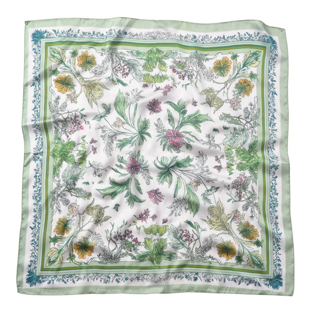 Vintage Botanical Border Square Scarf