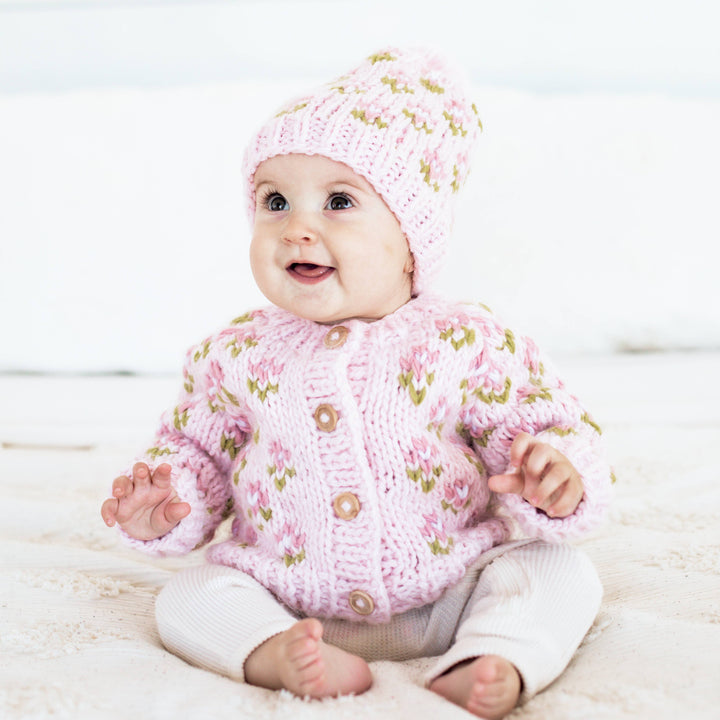 Bitty Blooms Blush Cardigan Sweater